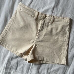 Madewell Emmett High-Rise Denim Shorts in Tile White Size 29 Ivory